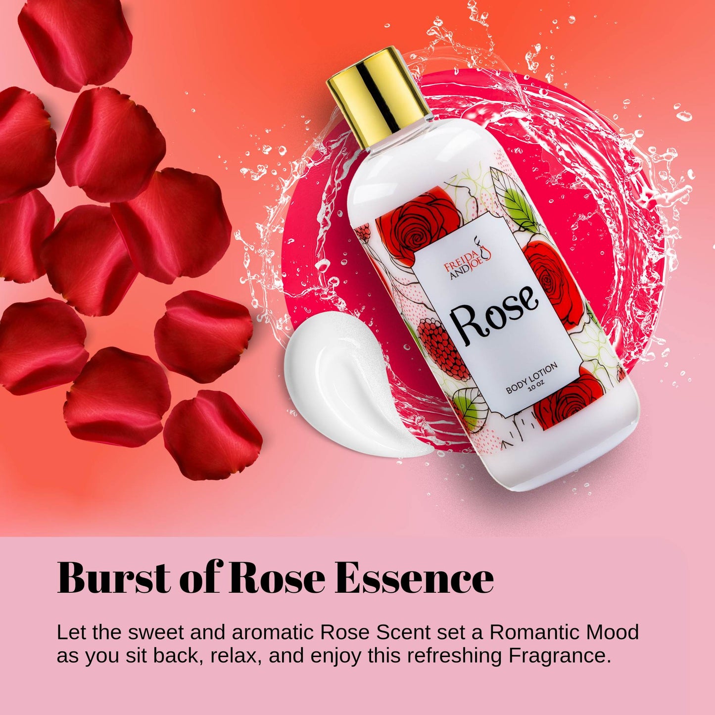 Rose Fragrance 10oz Body Lotion and 8oz Body Mist Spray Bundle