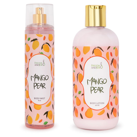 Mango Pear Fragrance 10oz Body Lotion and 8oz Body Mist Spray Bundle
