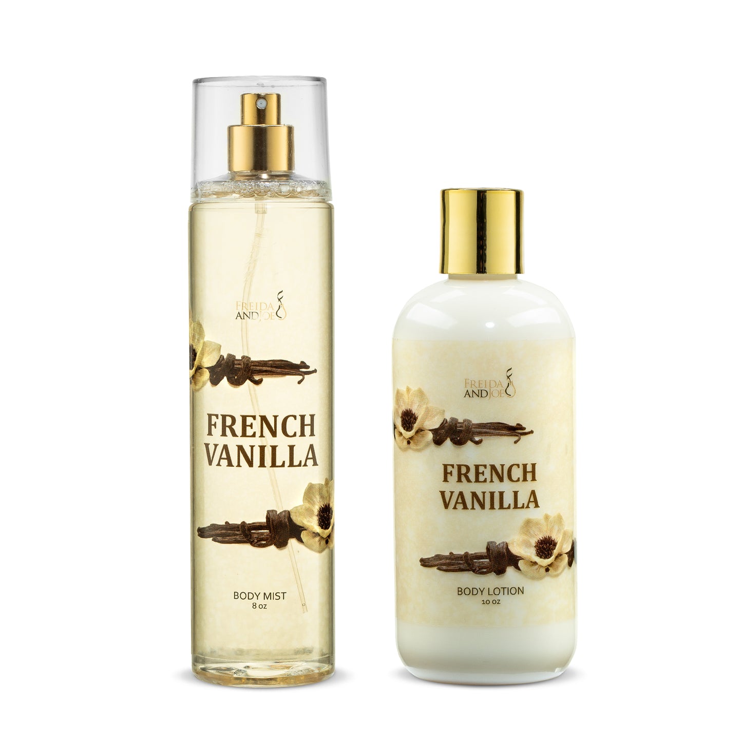 French Vanilla Fragrance 10oz Body Lotion and 8oz Body Mist Spray Bundle