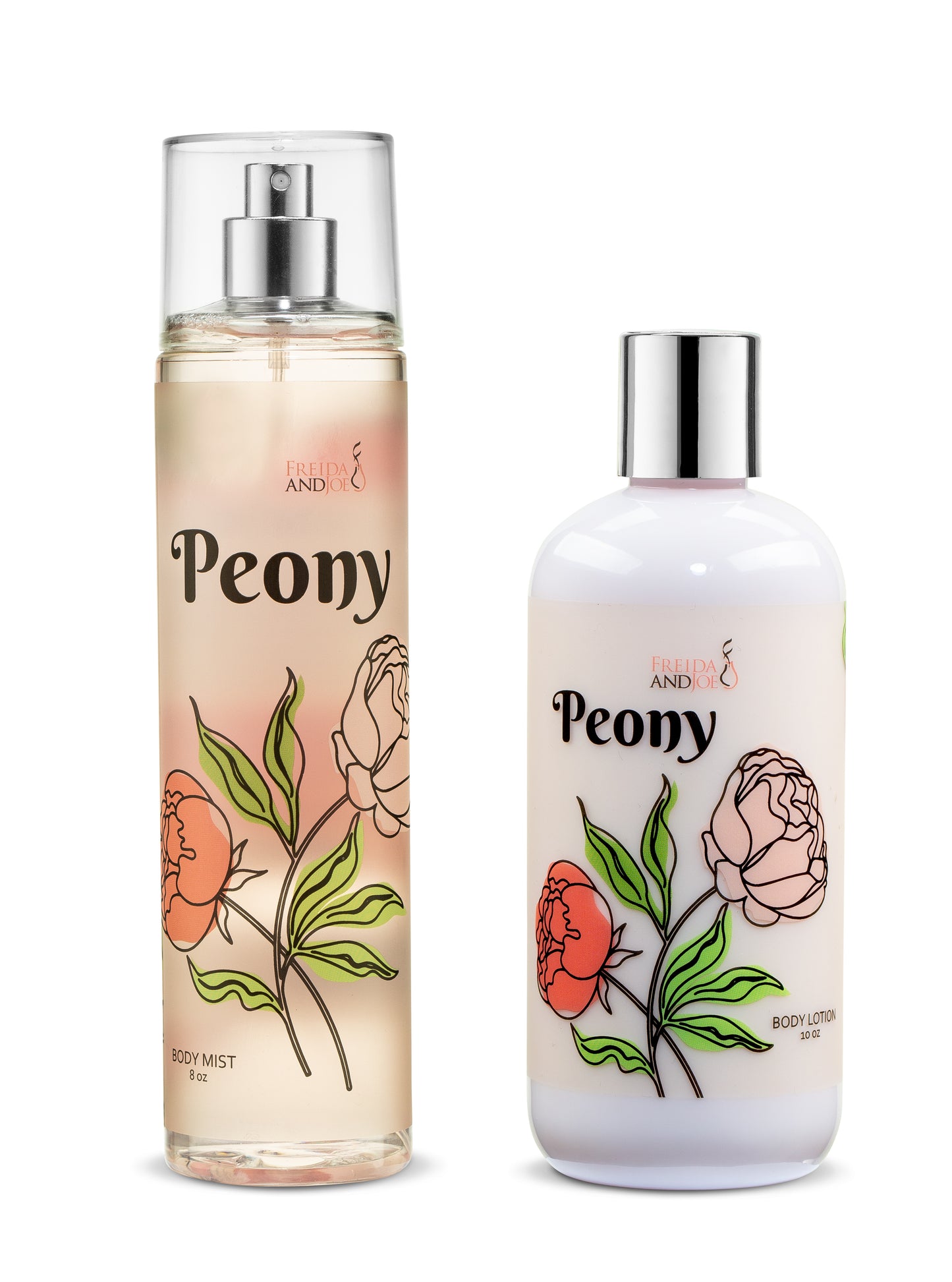 Peony Fragrance 10oz Body Lotion and 8oz Body Mist Spray Bundle