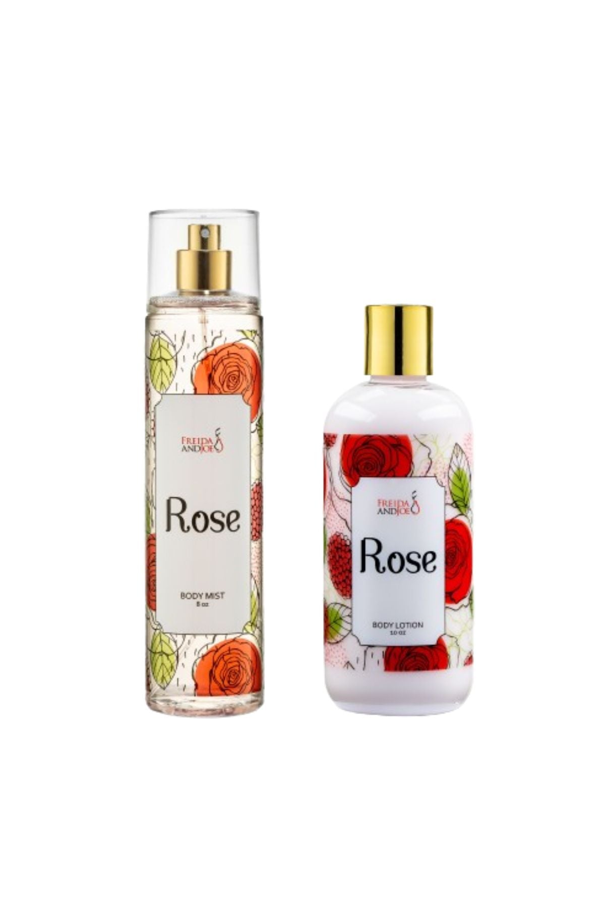 Rose Fragrance 10oz Body Lotion and 8oz Body Mist Spray Bundle