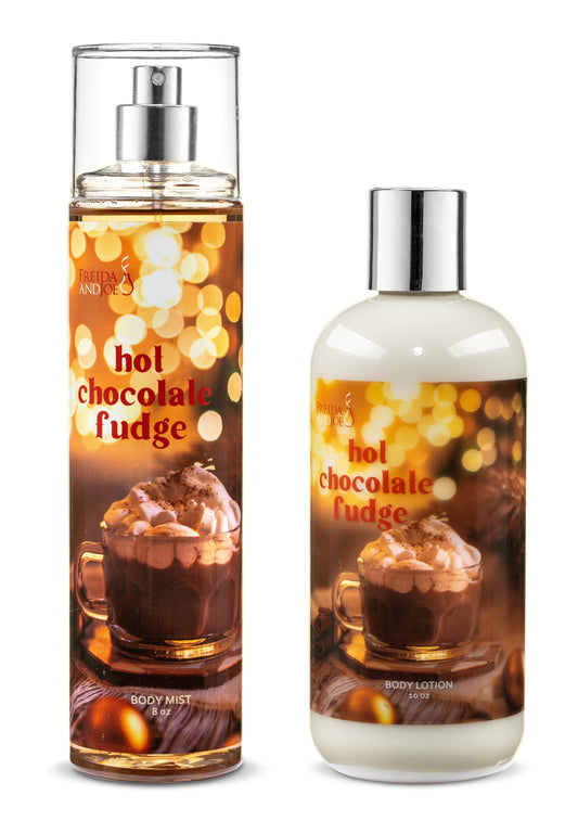 Hot Chocolate Fudge Fragrance 10oz Body Lotion and 8oz Body Mist Spray Bundle
