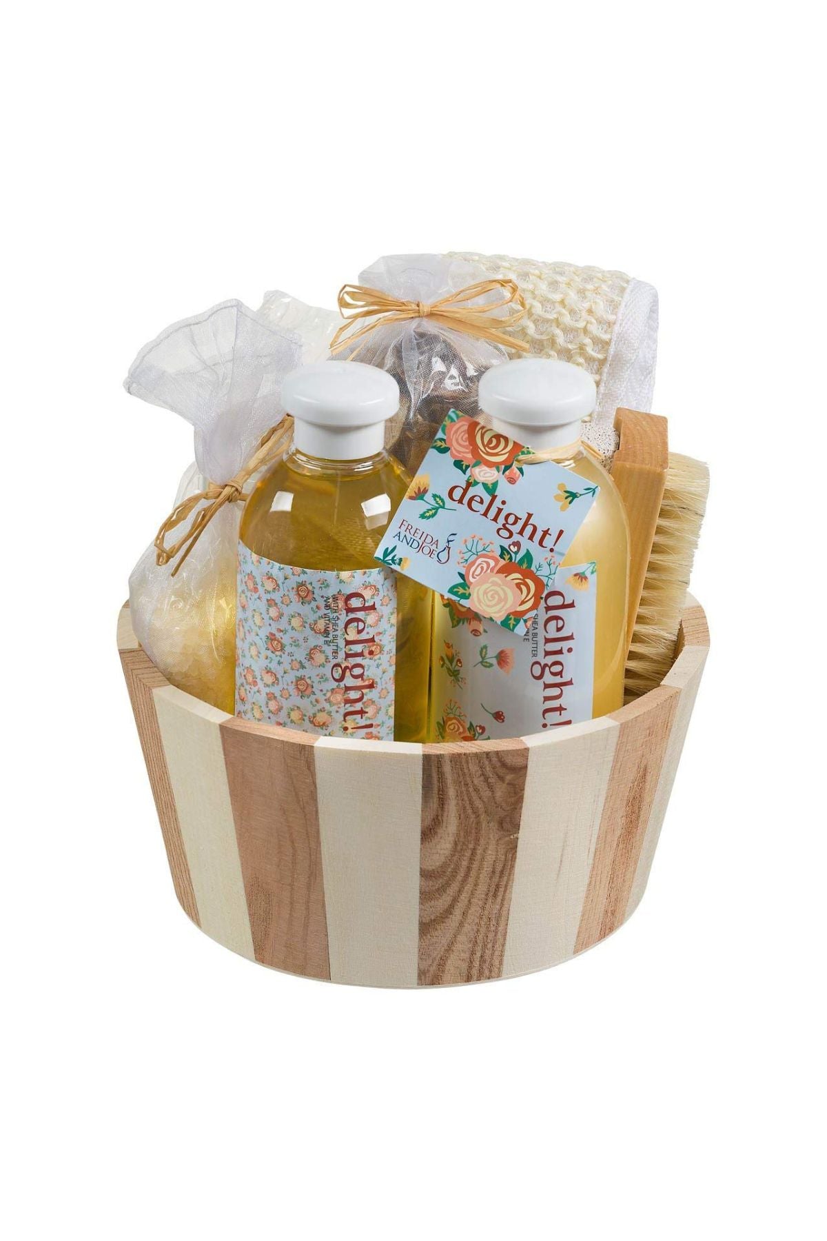 Delight, Spa Basket With Many Skin Care Products: Shower Gel, Bubble Bath & More.