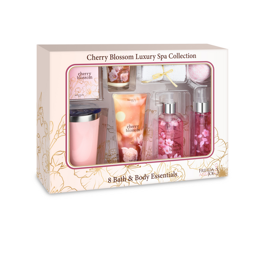 Freida & Joe Complete Bath & Body Spa Cherry Blossom Luxury Thermos Gift Set - 9pc