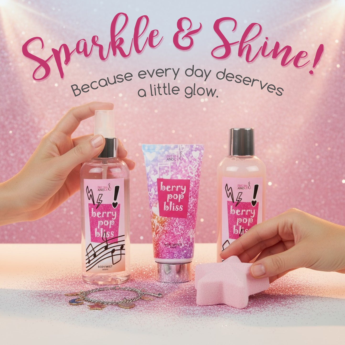 Berry Pop Bliss Teen Spa Gift Set – 5piece Bath and Body Gift Set
