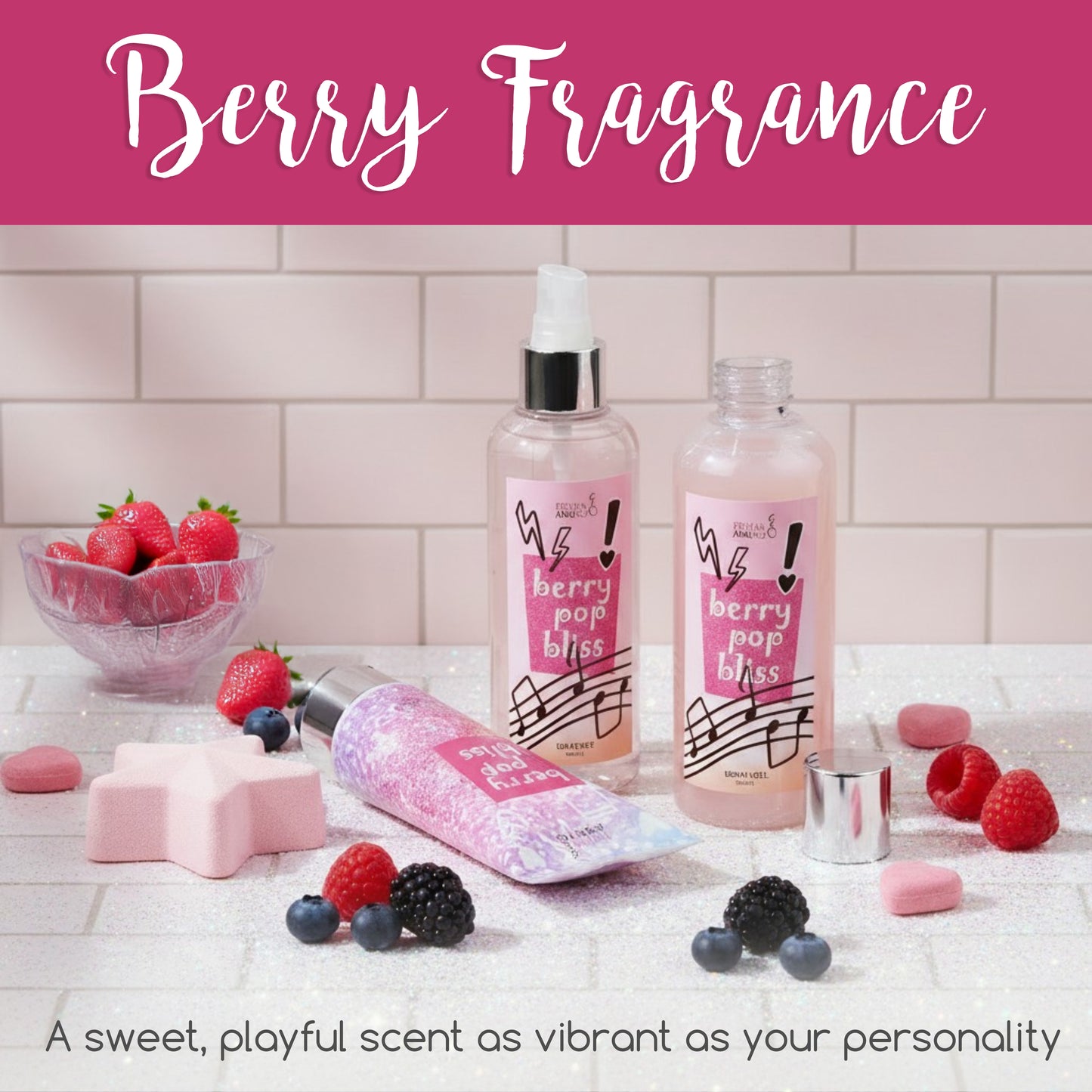 Berry Pop Bliss Teen Spa Gift Set – 5piece Bath and Body Gift Set