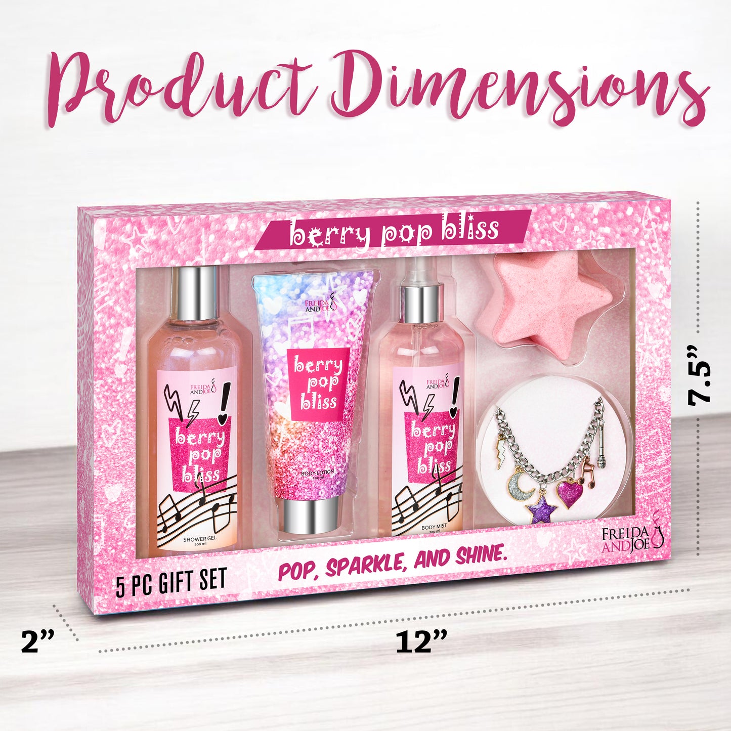 Berry Pop Bliss Teen Spa Gift Set – 5piece Bath and Body Gift Set