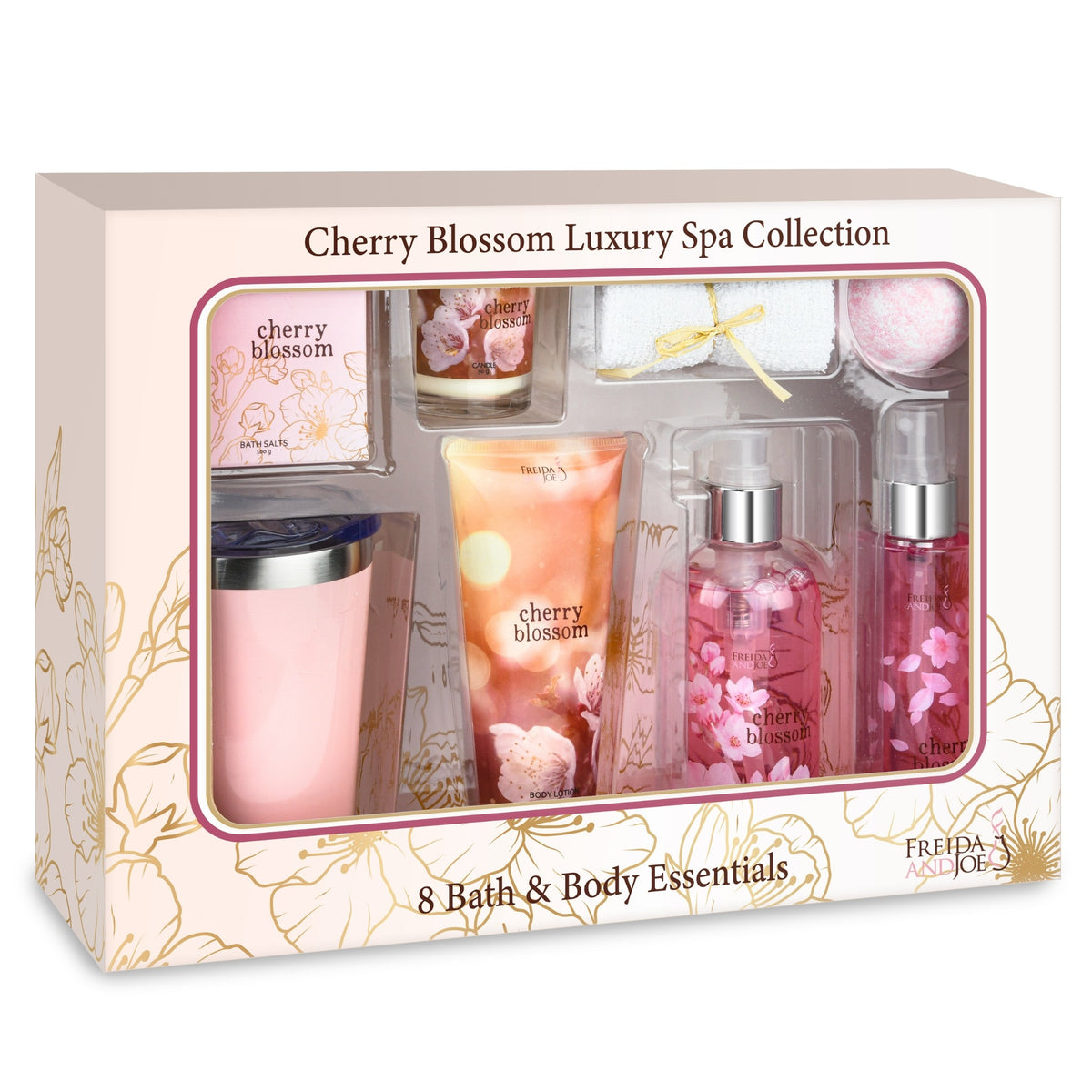 Freida & Joe Complete Bath & Body Spa Cherry Blossom Luxury Thermos Gift Set - 9pc