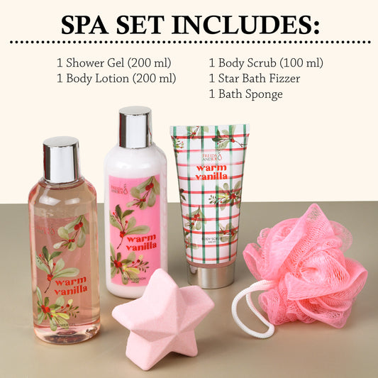 Warm Vanilla Fragrance 5-Piece Bath and Body Gift Box