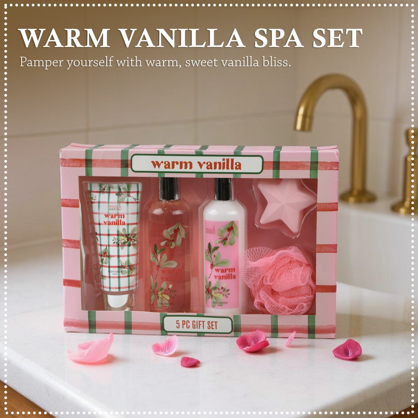 Warm Vanilla Fragrance 5-Piece Bath and Body Gift Box