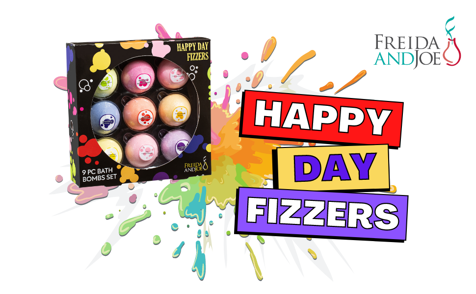 Happy Day Fizzers 9pcs Bath Bomb Spa Gift Set by Freida and Joe – Freida &  Joe