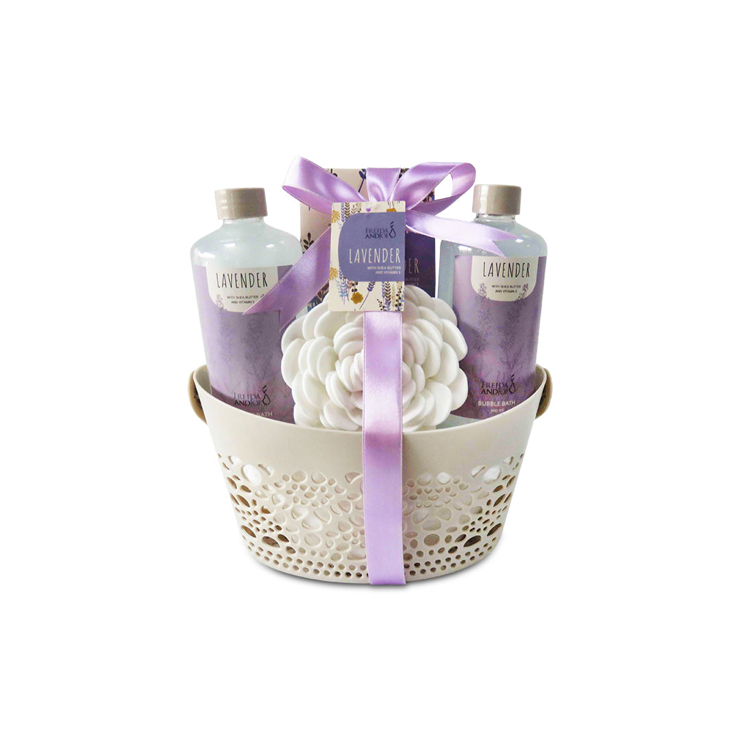Lavender Bath & Body Spa Gift Set Basket