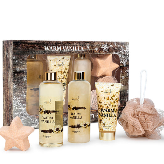 Warm Vanilla Fragrance 5-Piece Bath and Body Gift Box