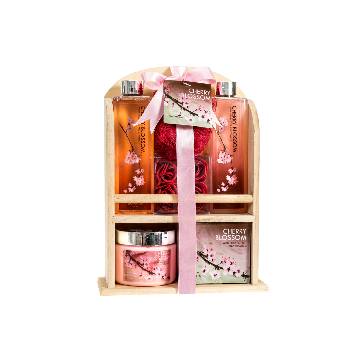 Cherry Blossom Spa Gift Set in Wood Curio