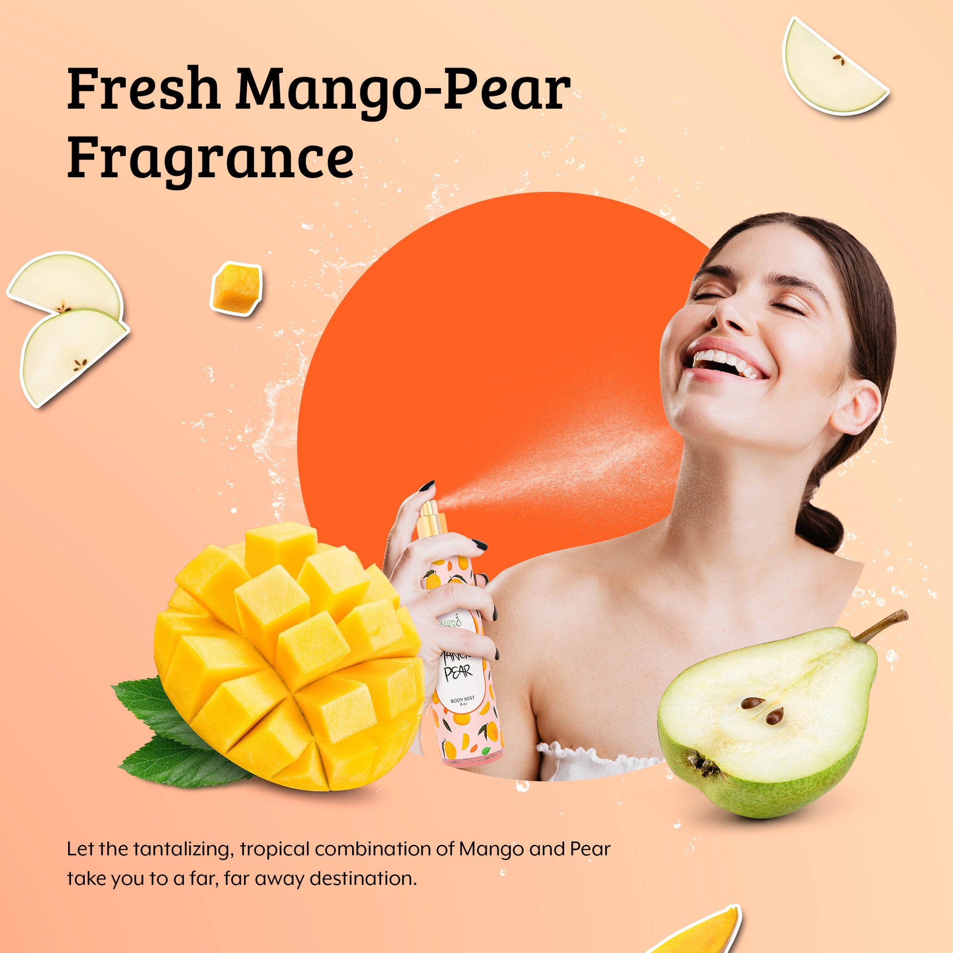 Mango Pear Fragrance Body Mist in 8oz Spray Bottle – Freida & Joe