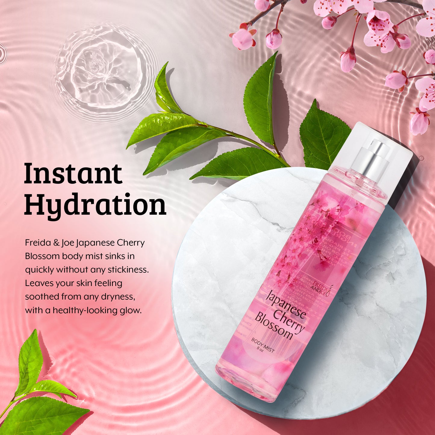 Japanese Cherry Blossom Fragrance Body Mist in 8oz Spray Bottle