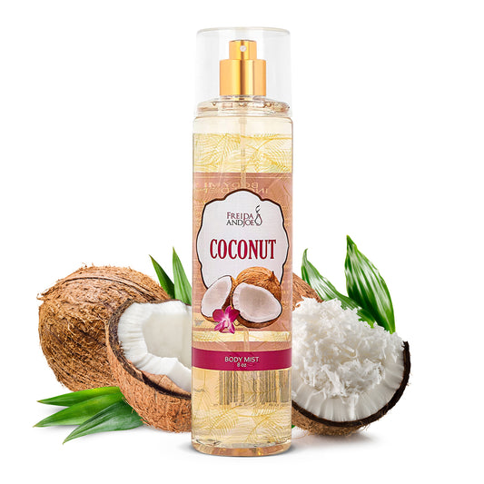 Coconut Fragrance Body Mist in 8oz Spray Bottle