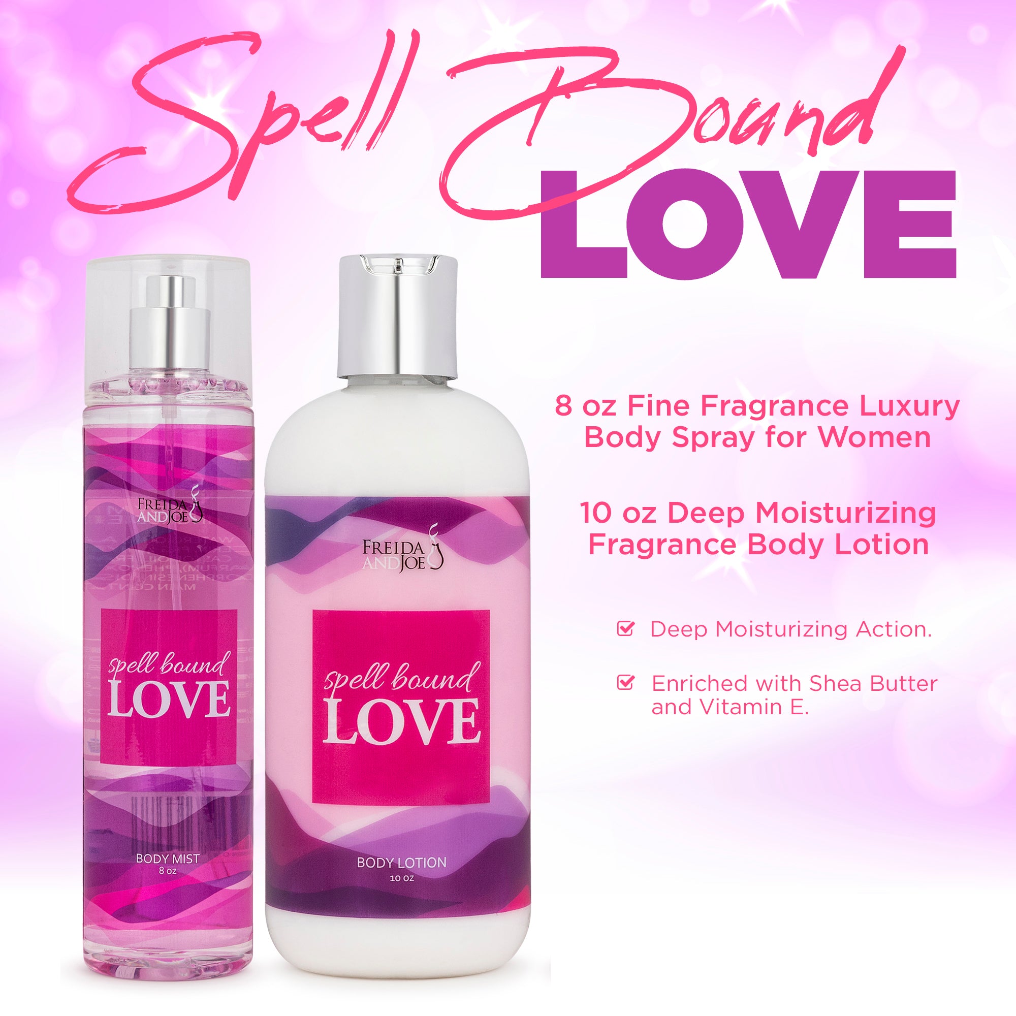 Spell Bound Love Fragrance 10oz Body Lotion and 8oz Body Mist