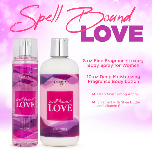 Spell Bound Love Fragrance 10oz Body Lotion and 8oz Body Mist Spray Bundle