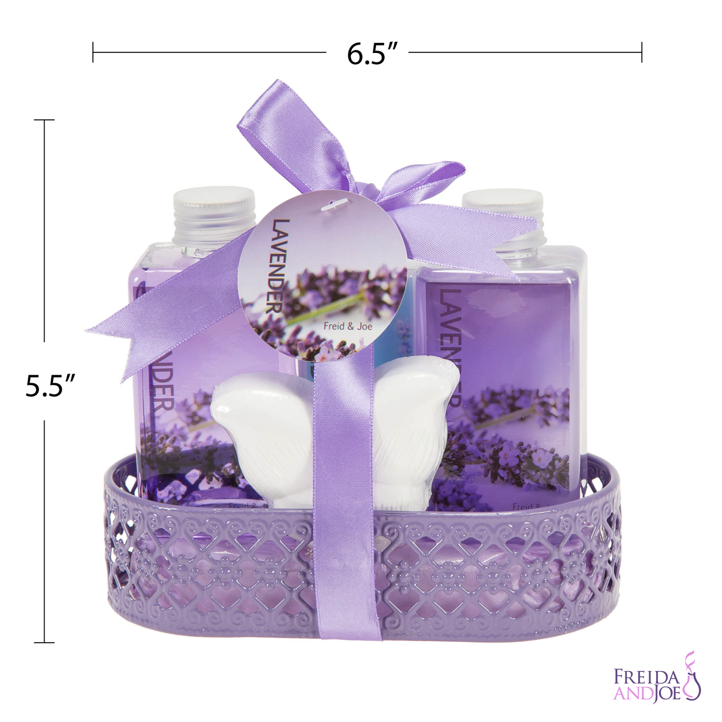 Lavender Gift Set for Women: Body Lotion, Bubble Bath, Shower Gel, and Bath Fizzer