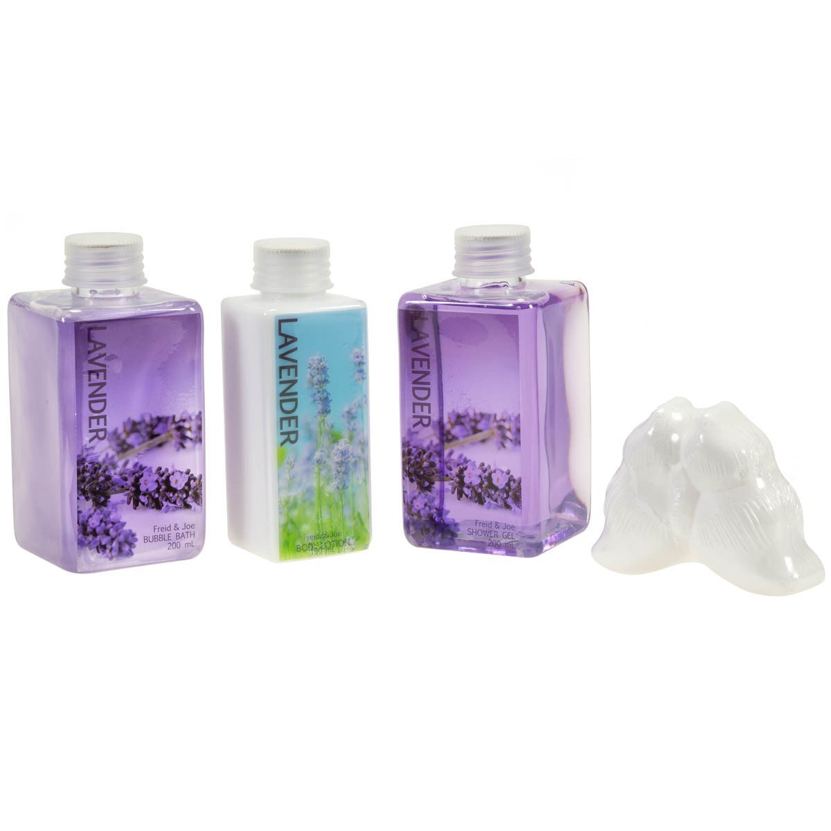 Lavender Gift Set for Women: Body Lotion, Bubble Bath, Shower Gel, and Bath Fizzer