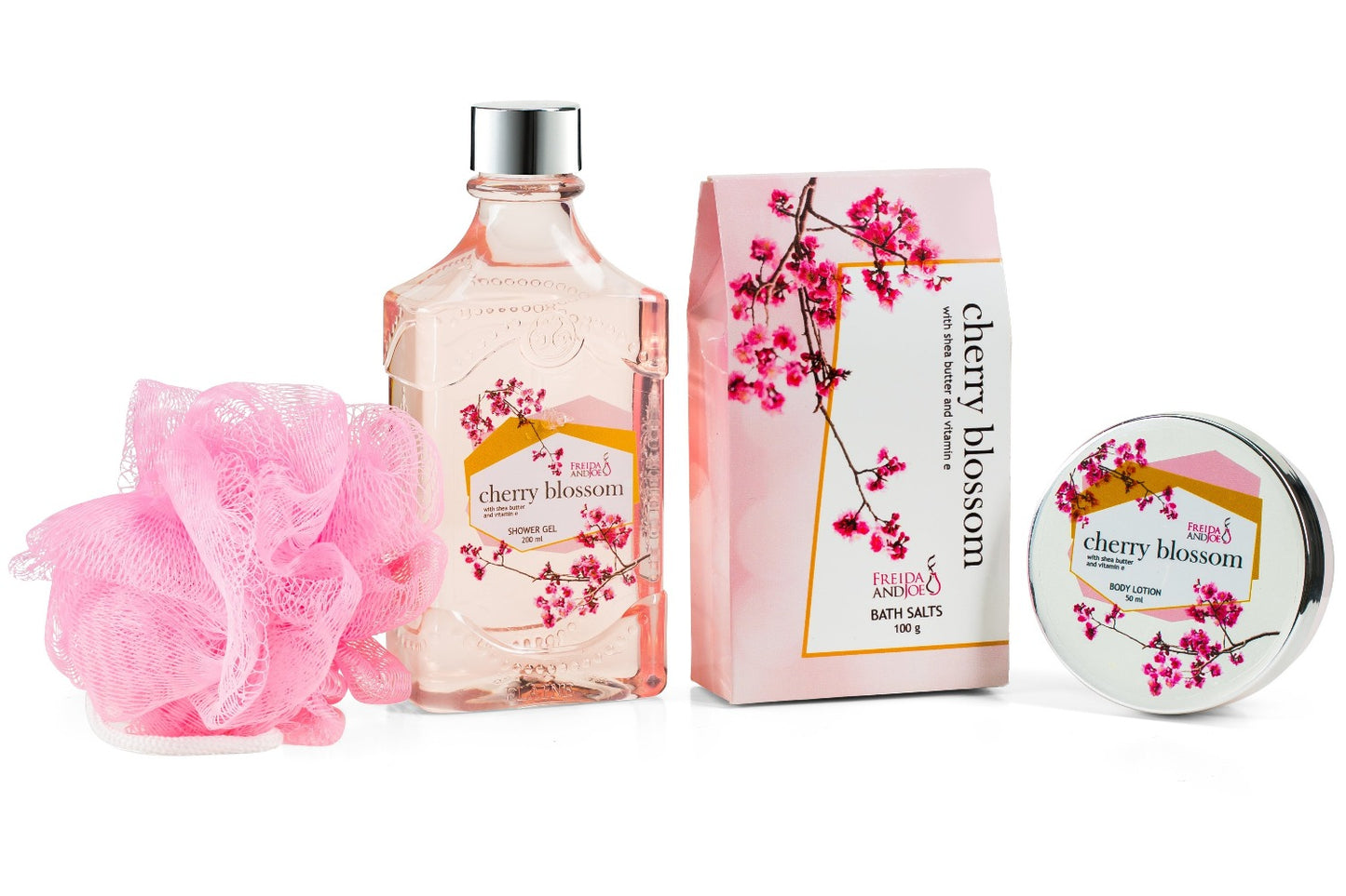 Cherry Blossom Bath & Body Spa Gift Set in Wheelbarrow Caddie